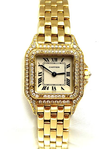 cartier vintage uhr gold|cartier diamond watches.